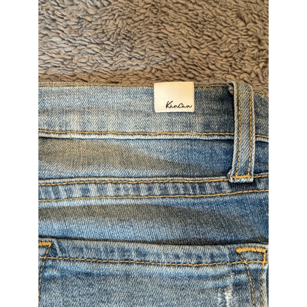 KanCan Jeans Womens 24 Skinny Mid Rise Denim Stretch Frayed Hem Light Wash - Picture 10 of 11